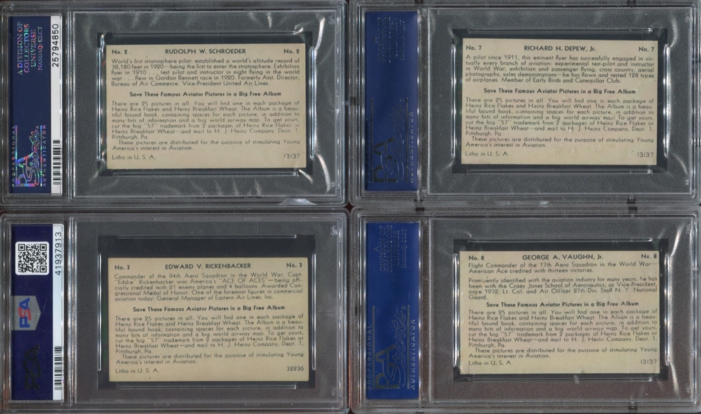 F277 Heinz Cereal Aviation Lot of (35) PSA-Graded Cards