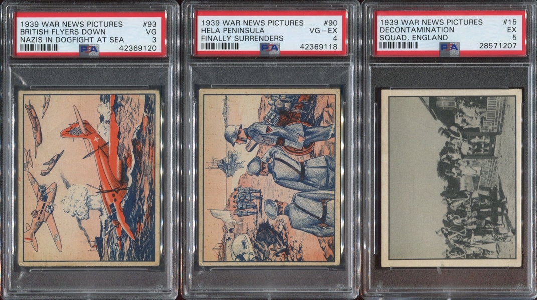 R165 War News Pictures Lot of (6) PSA-Graded Cards