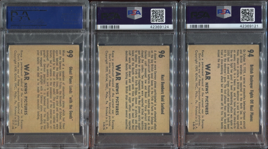R165 War News Pictures Lot of (6) PSA-Graded Cards