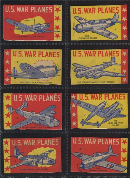 R167 U.S. War Planes Complete Set of (8) Cards