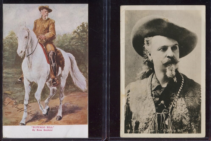 Lot of (6) Vintage Buffalo Bill Cody Postcards with RPPC and Exhibit