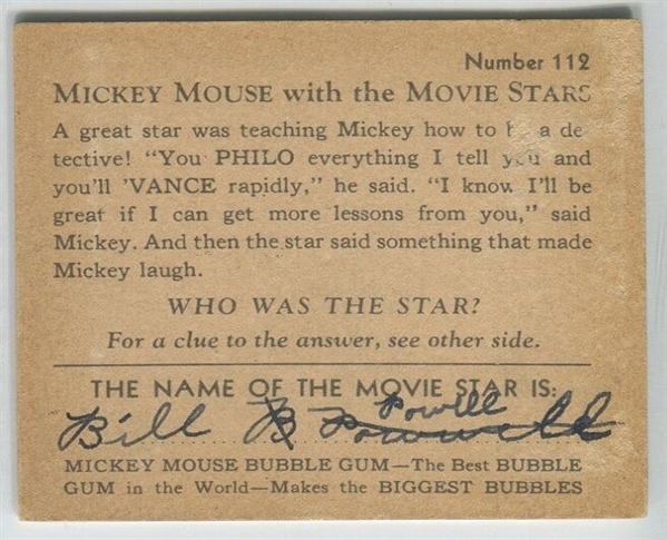 R90 Mickey Mouse and the Movie Stars #112 - William Powell