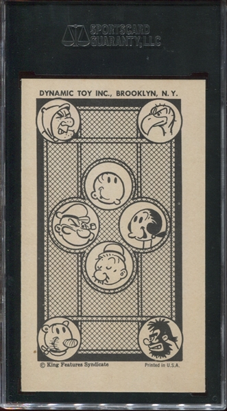  1962 Dynamic Toy Inc. Popeye Jumbo Card #135 S’CUSE ME BRUTUS! Graded SGC 96 MINT 9