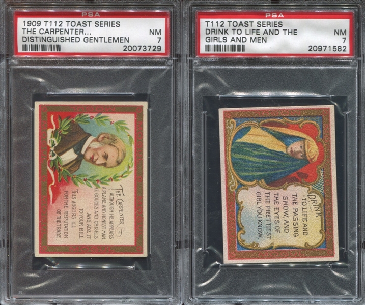 T112 Mogul Tobacco Toasts Series Lot of (2) PSA7-Graded Cards