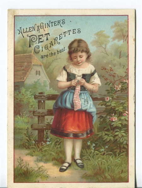 Lot of (6) Allen & Ginter Pet Cigarettes Trade Cards from 2 Sets