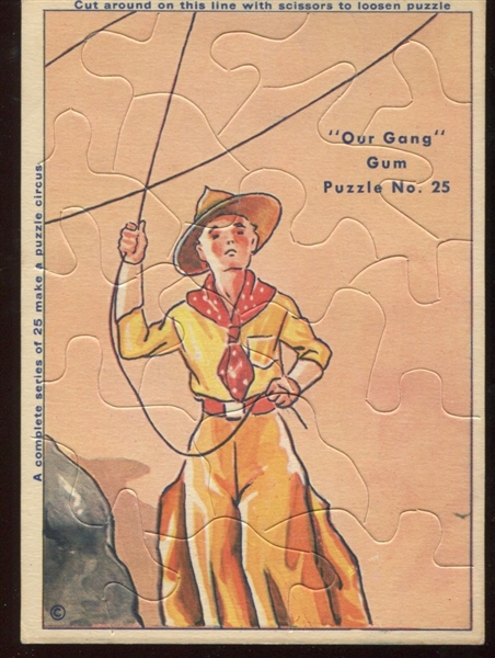 R194 Goudey Our Gang Puzzle Cards High Grade Complete Set of (25) Cards 