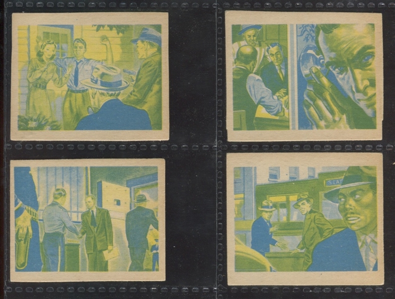 1949 Bowman America Salutes the FBI Missing Color Cards Lot of (4) 