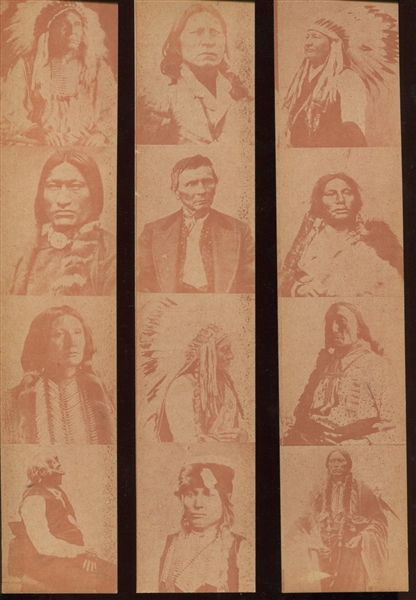 R184 Sepia Strip Card Indians Complete Set of (24) in Four Card Strips