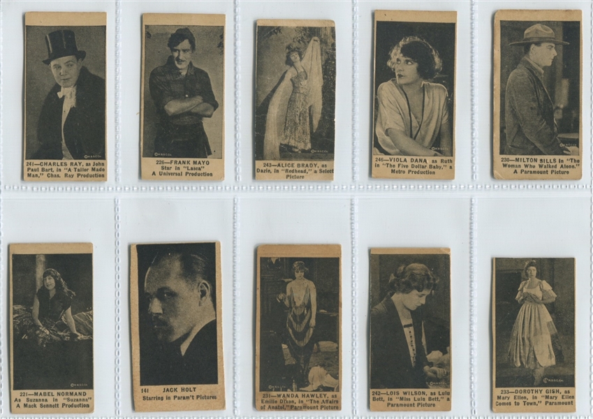 W507 Blank-Backed Actor/Actress Strip Card lot of (32) cards