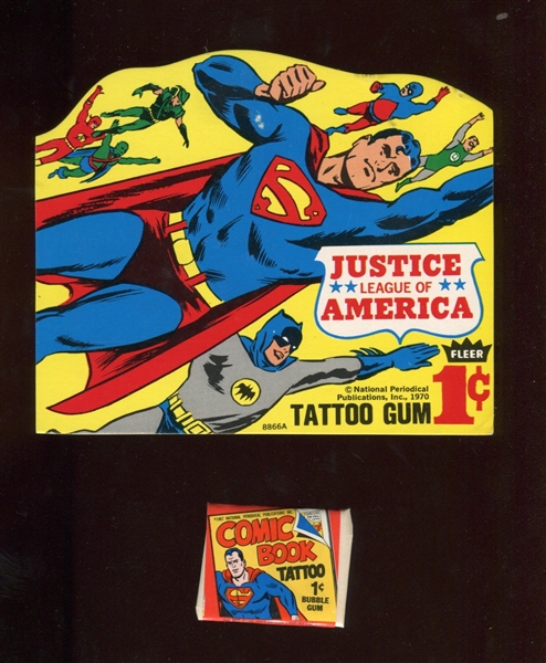 1970 Fleer Comic Book Tattoo Unopened Pack and Header Card