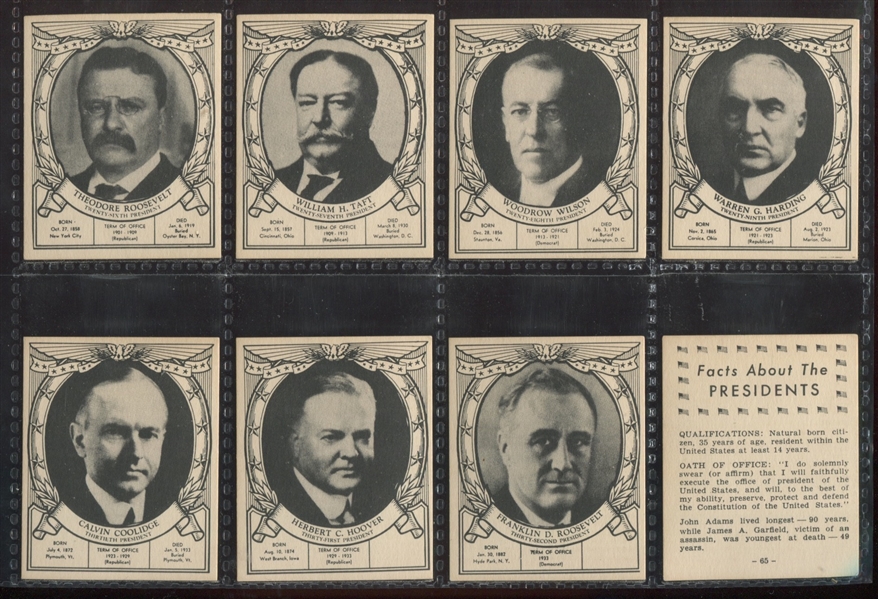 1930's/1940's Hi-Loaf Bread Presidents Complete Boxed Set of (32)