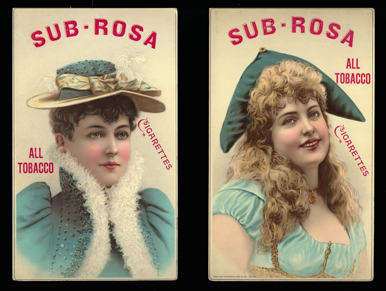 Lot of (3) Sub-Rosa Cigarettes Advertising Cabinets Picturing Actresses