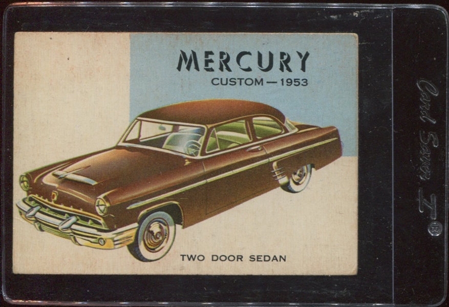 1954 Topps World of Wheels #92 Mercury Custom - 1953 Error Card