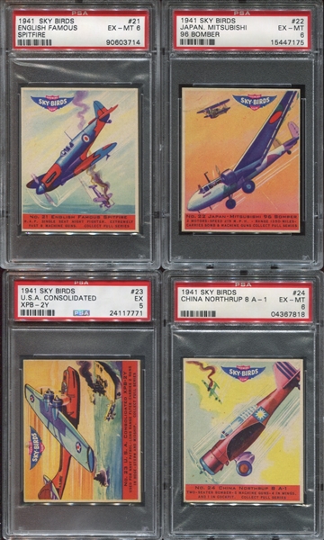 R137 Goudey Sky Birds Complete PSA-Graded Complete Set of (24) Cards