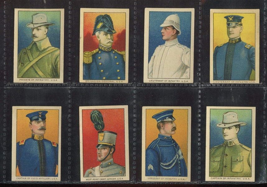T79 Tolstoi Cigarettes Military Cards Lot of (33) Cards with Full Set of USA Cards