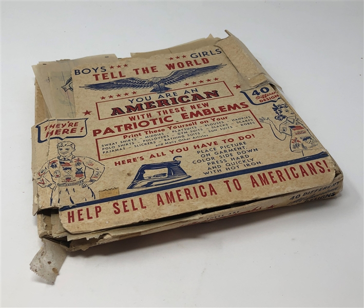 Phenomenal 1940's Box of Patriotic Transfers