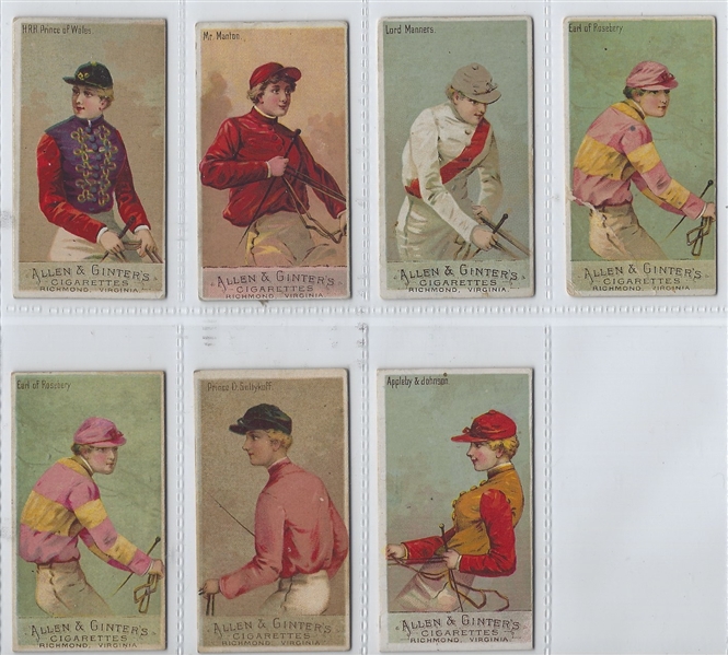 N22 Allen & Ginter Racing Colors of the World Lot of (7) Cards