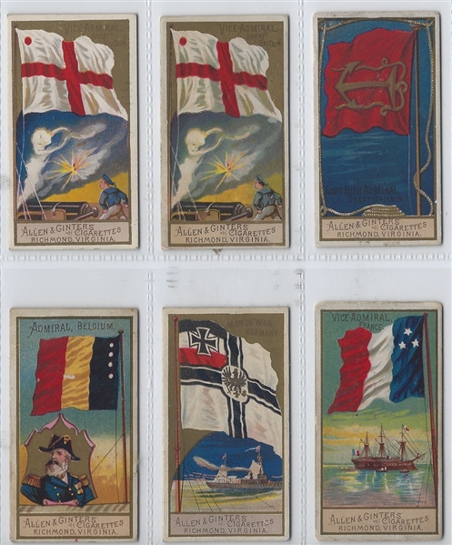 N9, N10 and N17 Allen & Ginter Flags Lot of (16) Cards