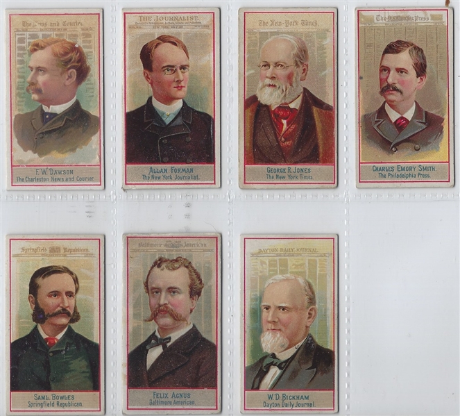 N1 Allen & Ginter American Editors Lot of (7) Cards
