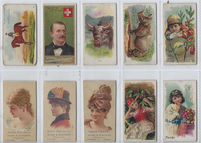 Mixed Lot of (10) Allen & Ginter Cards
