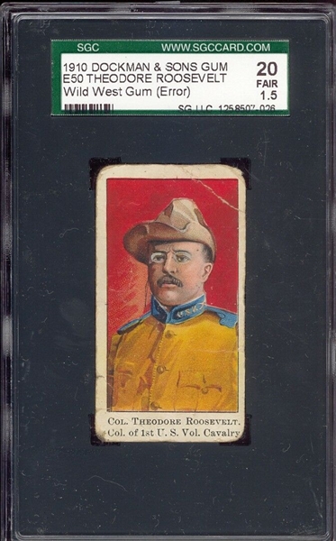 E50 Dockman & Sons Wild West Gum Teddy Roosevelt SGC20