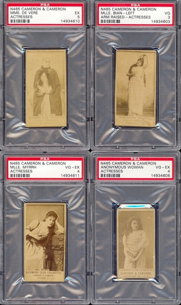 N465 Cameron & Cameron Actresses Lot of (4) PSA-Graded Cards - One with TOUGH Sticker