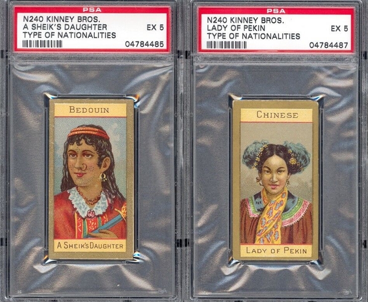 N240 Kinney Tobacco Types of Nationalities Lot of (2) PSA5 EX Graded Cards