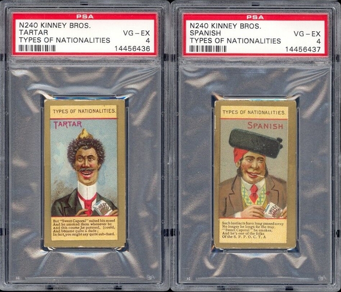 N240 Kinney Tobacco Types of Nationalities PSA4 VG-EX Graded Pair of Cards