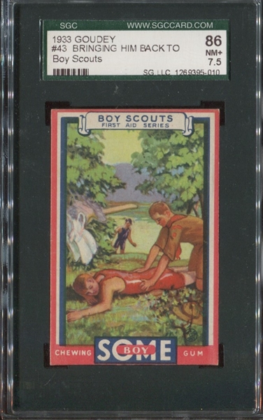 R26 Goudey Gum Boy Scouts #43 Bringing Him Back... SGC86 NM+ 7.5