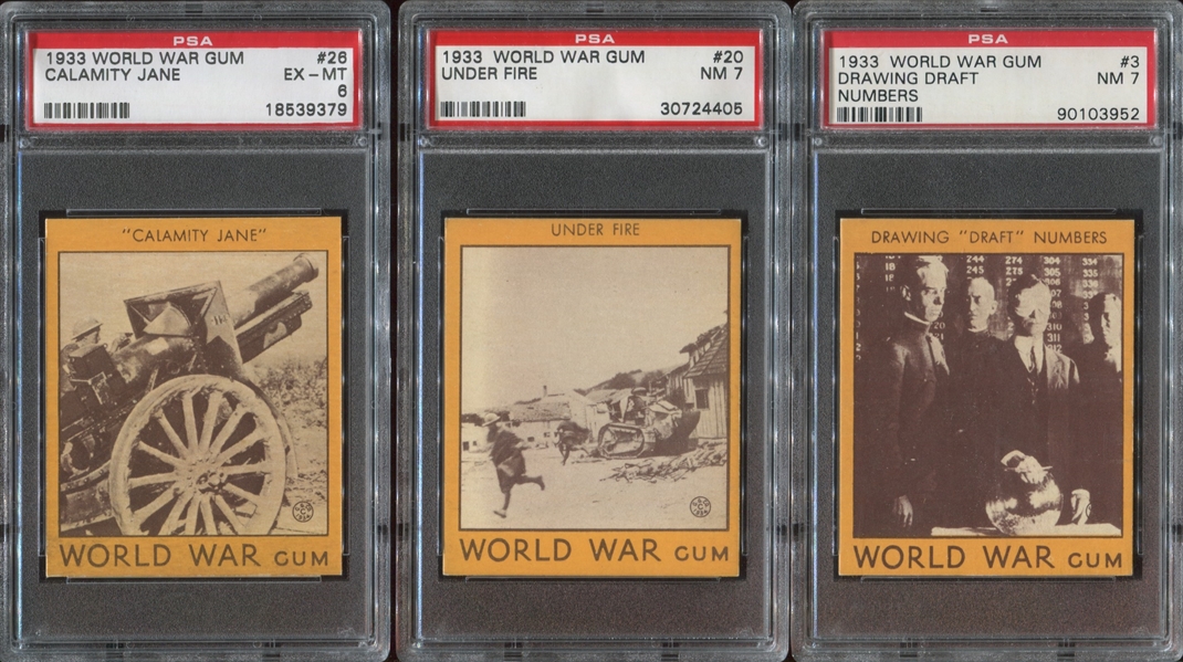 R174 Goudey World War Gum Lot of (5) High Grade PSA-Graded Cards