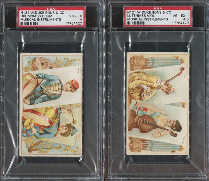 N121 Duke Tobacco Musical Instruments Lot of (4) PSA-Graded Cards