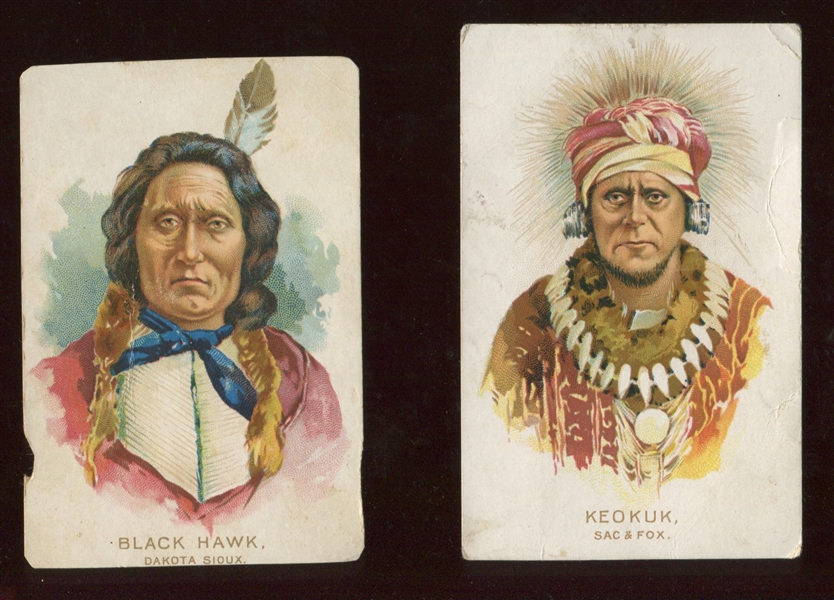 N570 Monarch Tobacco Kickapoo Indians Lot of (2) Cards
