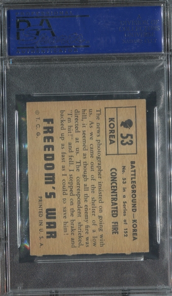 1950 Topp's Freedom's War #53 Concentrated Fire PSA7 NM