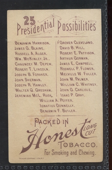 N124 Duke's Honest Long Cut Presidential Possibilities Complete Set of (25) Cards