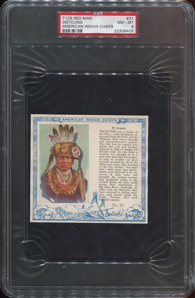 T129 Red Man Tobacco American Indian Chiefs Lot of (9) PSA-Graded Cards