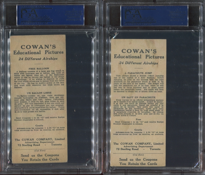 V1 Cowan Chocolates Airships Lot of (5) PSA-Graded Cards