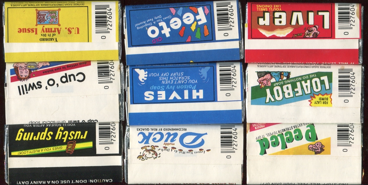 1980's Philadelphia Gum Parody Gum Complete Set of (27) Packages Plus Duplicates