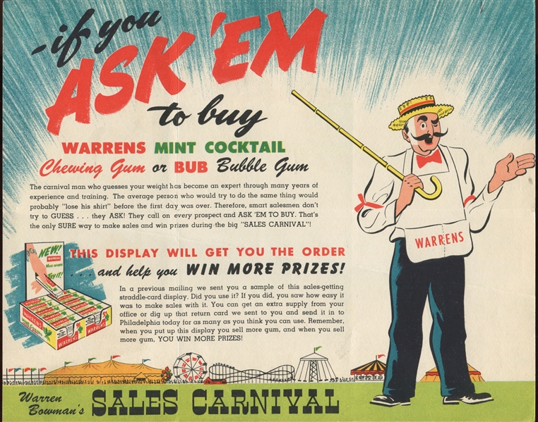 1950's Warren Bowman Advertising Sales Brochure Mailer
