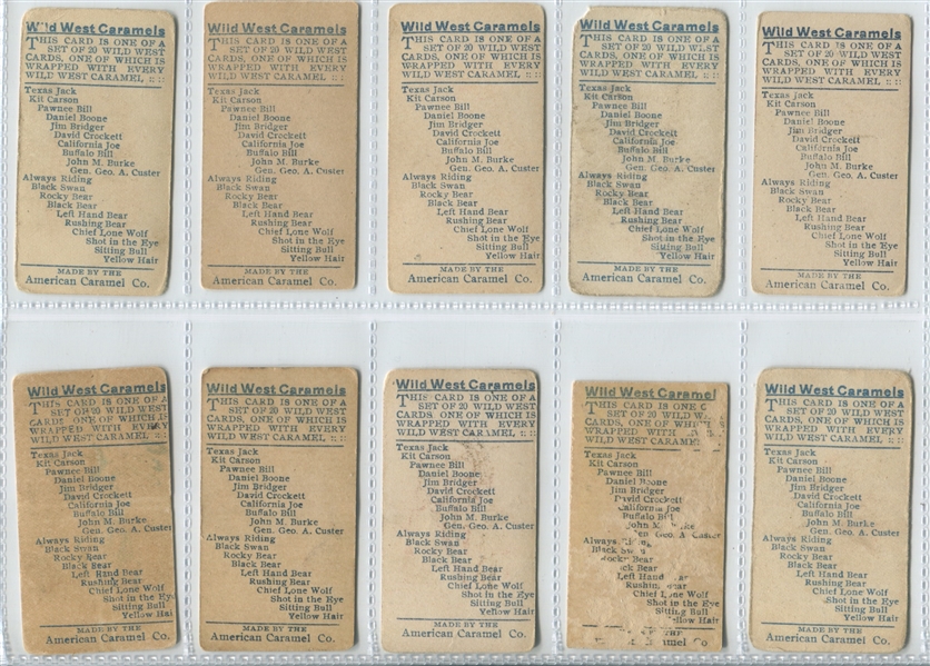 E49 American Caramel Wild West Caramels Set of (20) Cards