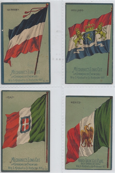 N195 Kimball Tobacco National Flags Complete Set of (15) Cards