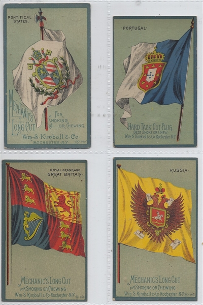 N195 Kimball Tobacco National Flags Complete Set of (15) Cards