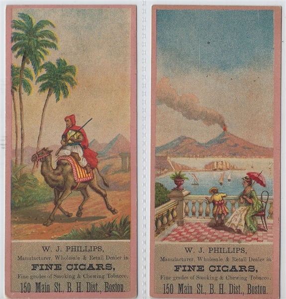 W.J. Phillips Exotic Scenes Cigar Trade Card Lot of (3) Cards