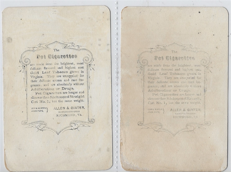 Allen & Ginter Pet Cigarettes Pastoral Scenes Lot of (4) Cards