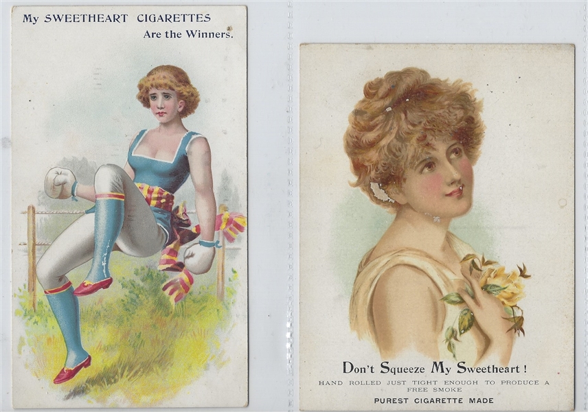 My Sweetheart Cigarettes Trade Card Lot of (2) with Boxing Subject