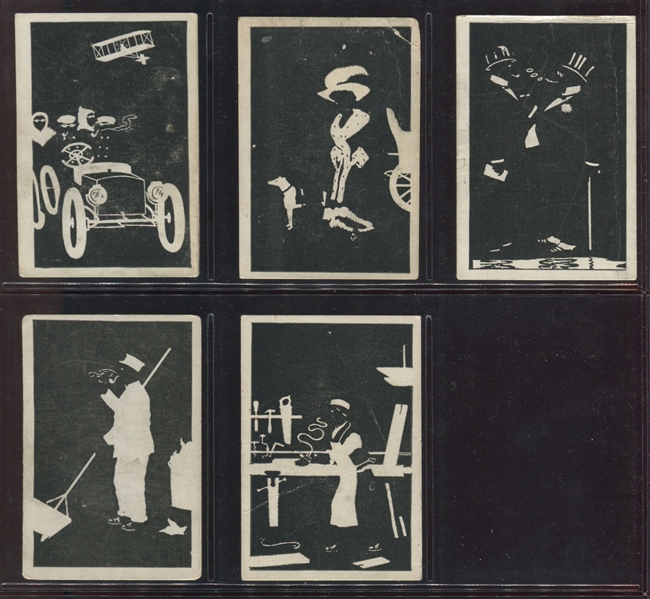 T100 Honest Long Cut Silhouettes Lot of (33) Cards With Tough Football and Golf