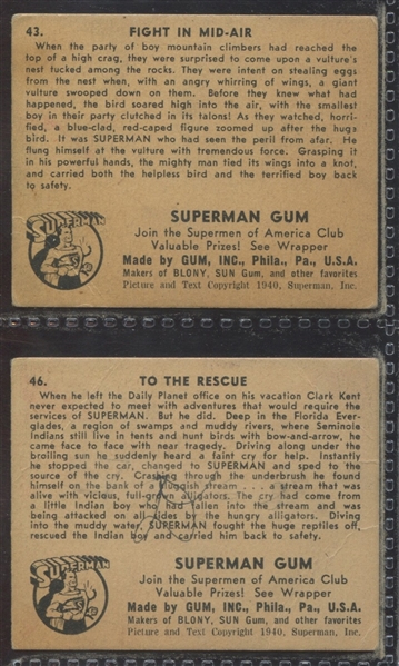 R145 Gum Inc Superman Lot of (8) Cards