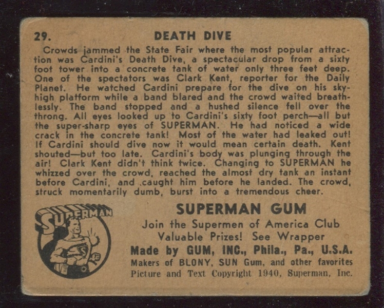 R145 Gum Inc Superman #29 Death Dive
