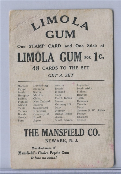 E239 Limola Gum Mail in Foreign Lands Type Card - Belgium