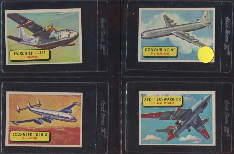1957 Topps Planes Blue Backs Near Complete Set (119/120) Plus Tough Checklist