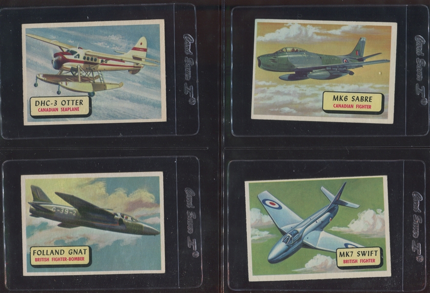 1957 Topps Planes Blue Backs Near Complete Set (119/120) Plus Tough Checklist